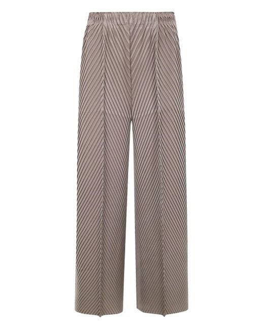 Issey Miyake プリーツ ワイドパンツ Gray