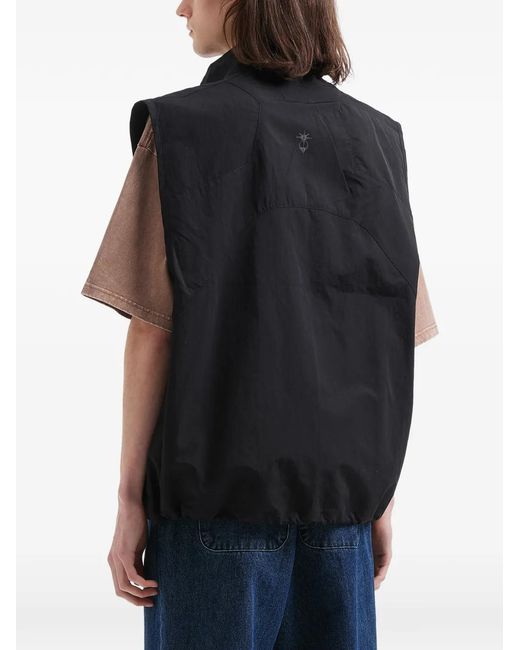 FIVE CM Black Front-Pockets Vest for men