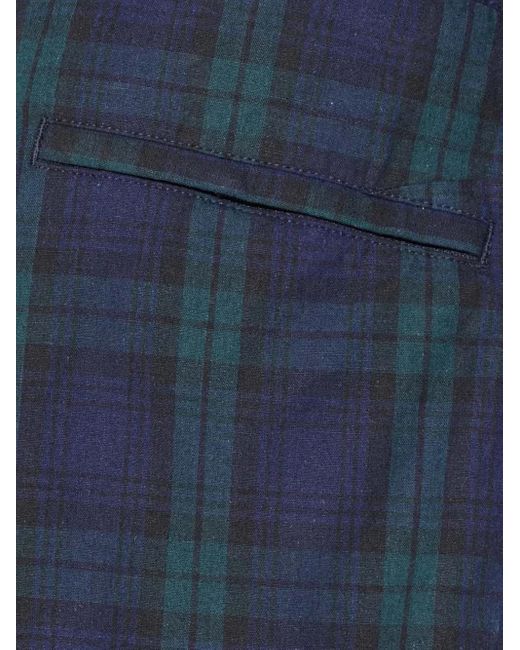 Engineered Garments Blue Pleated Tartan Shorts for men