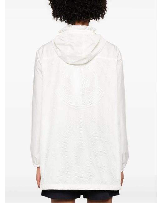 Moncler Jack Met Capuchon En Mesh Vlakken in het White