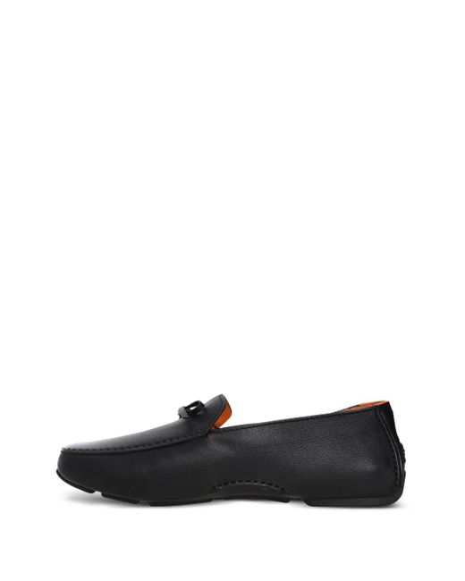 Santoni Black Havana Loafers for men