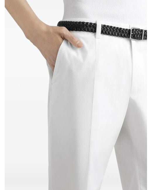 Dolce & Gabbana White Cotton Gabardine Trousers for men