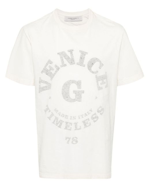 Golden Goose Deluxe Brand T-shirt Met Logoprint in het White voor heren