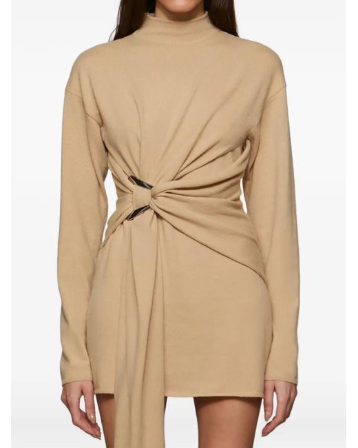 Et Ochs Natural Robe Froncée Poala À Design Drapé