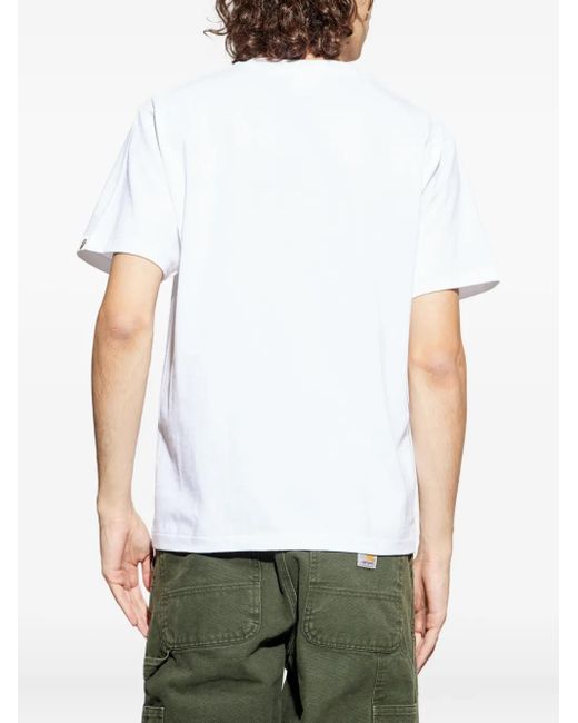 A Bathing Ape White Logo-Print T-Shirt for men