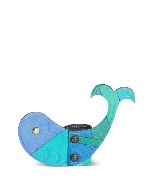 Emilio Pucci Blue Iride-Print Whale-Shaped Luggage Tag
