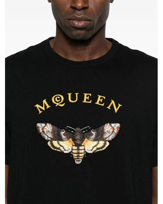 T-Shirt À Broderies Alexander McQueen pour homme en coloris Black