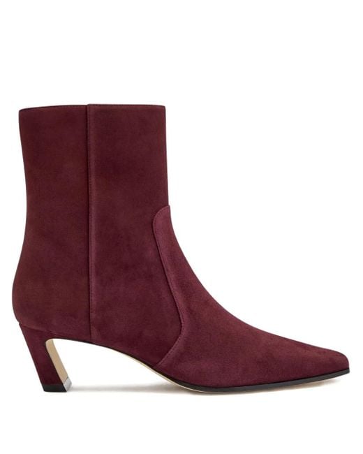 Stuart Weitzman Purple Stassi Stiefel aus Wildleder 50mm