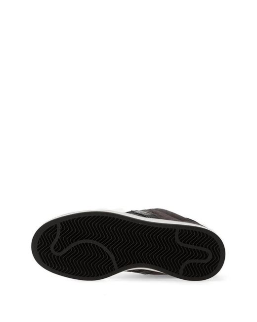 Adidas Black Campus Croc-Effect Sneakers for men