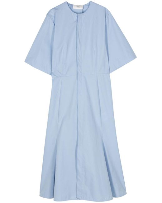 AMI Blue Poplin Flared Shirt Dress