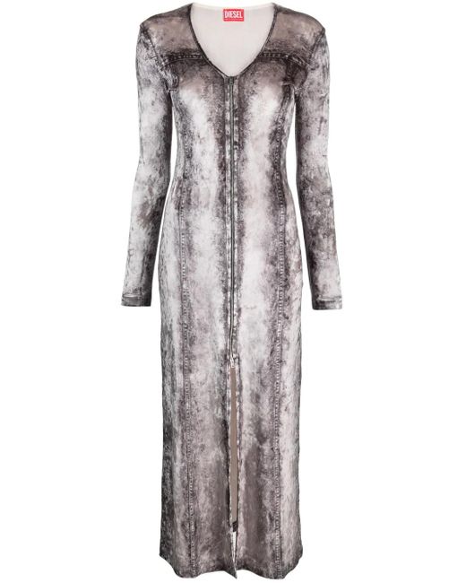DIESEL Midi-Jurk Met Print in het Gray