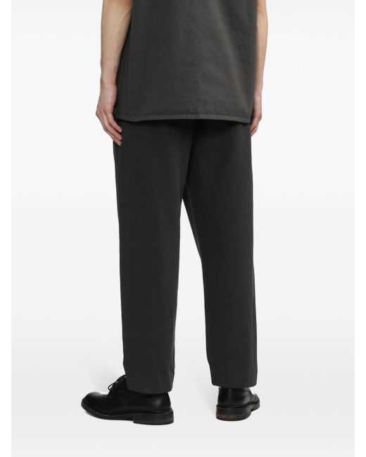 A.P.C. Black Pleat Detailing Cropped Trousers for men