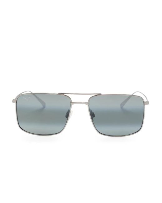 Maui Jim Gray Double-Bridge Rectangle Sunglasses