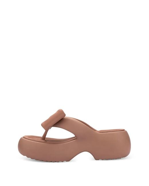 Melissa Brown Free Fuzzy Platform Bow Flip-Flops