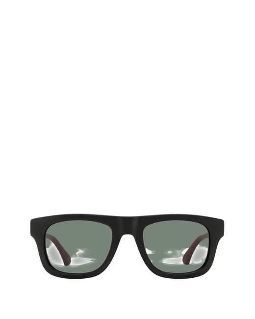 Gucci Black Web Rectangular Sunglasses for men