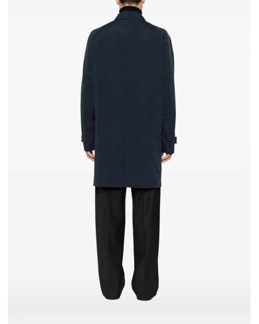 Boss Blue Concealed-Front Coat for men