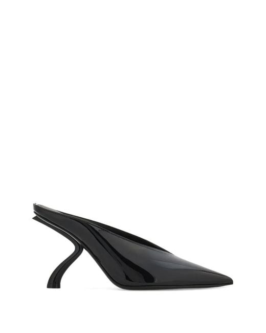 Ferragamo Black S-Shaped Heel Mule