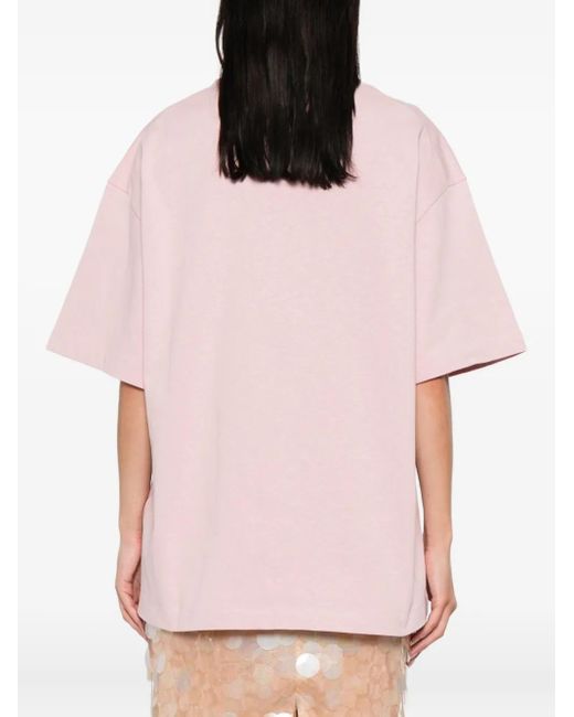 Camiseta con logo estampado Jil Sander de color Pink