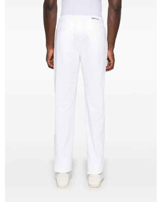 Kiton White Tapered-Leg Trousers for men