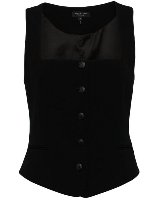 Rag & Bone Black Mariana Tailored Vest