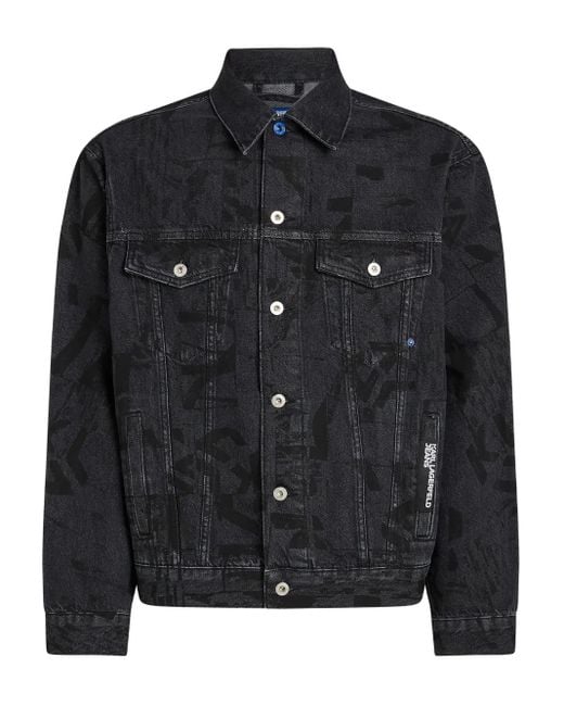 メンズ Karl Lagerfeld デニムジャケット Black