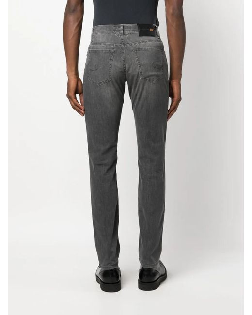 Corneliani Gray Low-Rise Straight-Leg Jeans for men