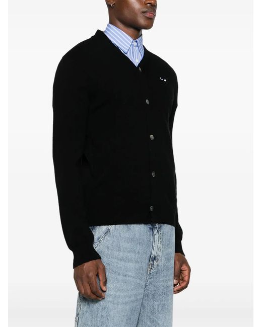 COMME DES GARÇONS PLAY Black Heart-Patch Wool Cardigan