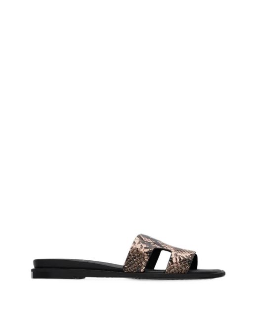 DKNY White Columba Snake-Effect Sandals