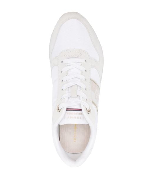 Hilfiger Lace-up Suede Sneakers in White |