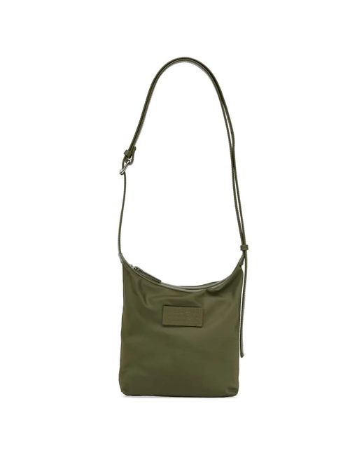MM6 by Maison Margiela Green Logo-Patch Shoulder Bag
