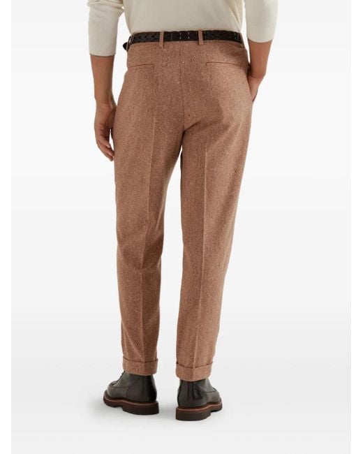 Brunello Cucinelli Brown Button-Fastening Trousers for men