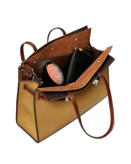 Tory Burch Natural Lee Radziwill Canvas Tote