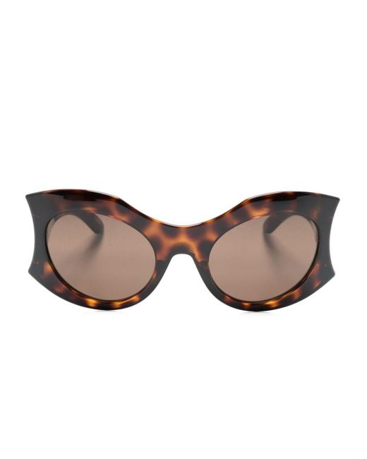 Balenciaga Brown Hourglass Round-frame Sunglasses