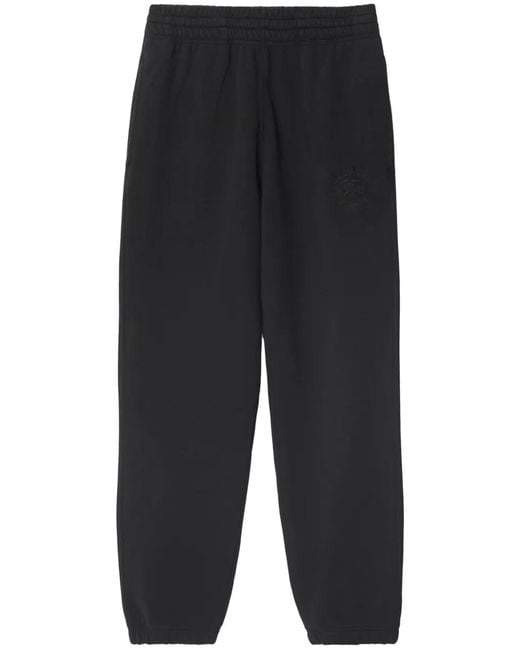 Burberry Black Equestrian Knight Cotton Jogging Pants for men
