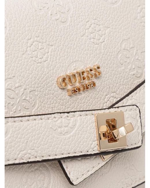 Guess Natural Ella Twist-Lock Crossbody Bag