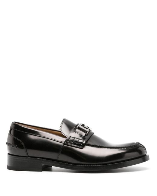 Versace Loafer aus Lackleder mit Greca-Motiv in Black für Herren