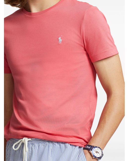 Camiseta con bordado Polo Pony Polo Ralph Lauren de hombre de color Pink