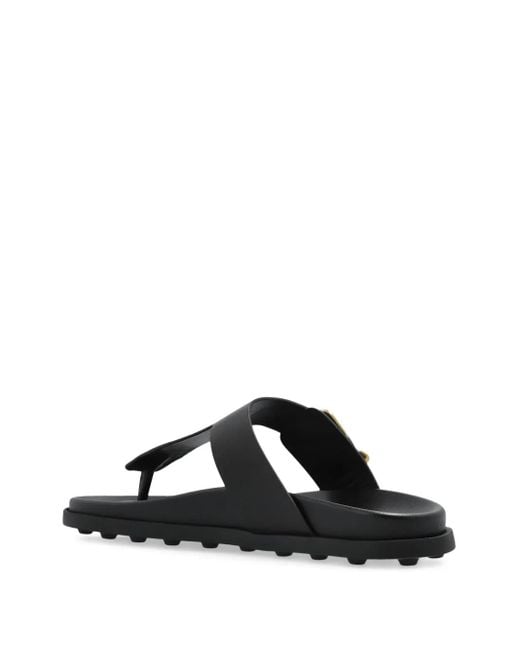 Tod's Black Leather Slides