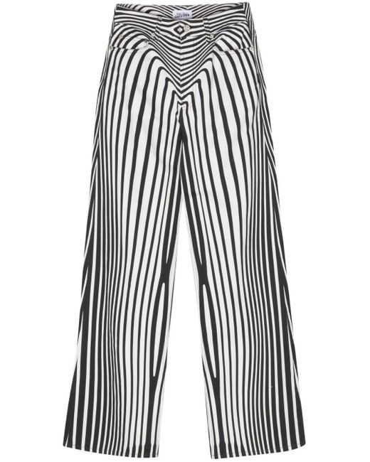 Jean Paul Gaultier White Weite Jeans mit Morphing Digital-Print