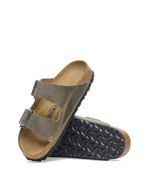 Birkenstock Brown Arizona Buckled Leather Sandals