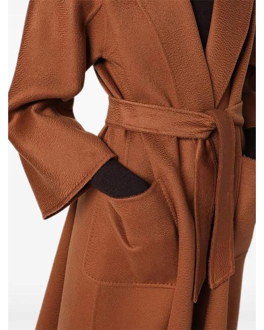 Max Mara Brown Belted Patch-Pocket Coat