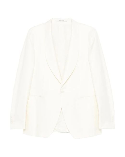 Tagliatore White Shawl-Lapel Single-Breasted Suit for men