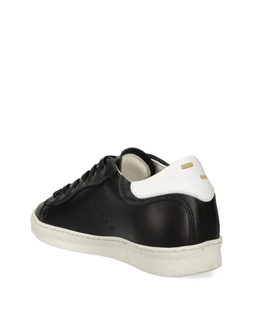 Filling Pieces Black Perforated Panelled Trainers