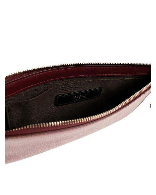 Furla Purple Iride Grained Leather Clutch Bag
