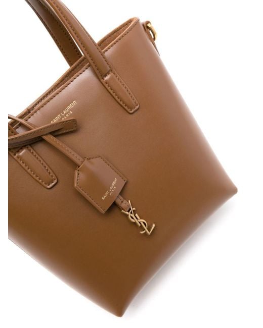 Saint Laurent Brown Mini Toy Leather Shopping Bag