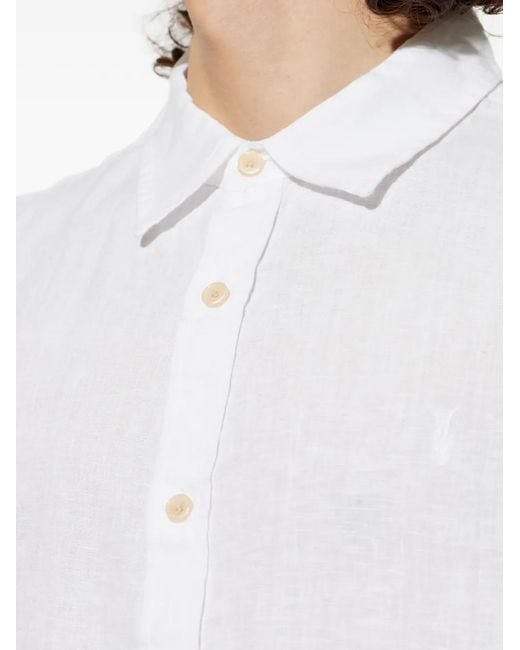 AllSaints White Chemise Loom À Manches Longues for men