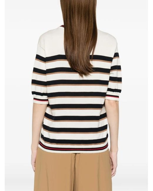 Herno Gestreept T-Shirt in het White