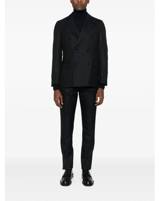 Gran Sasso Black Roll-Neck Sweater for men