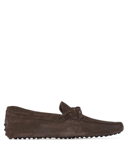 Tod's Brown Gommini Suede Driving Shoes for men
