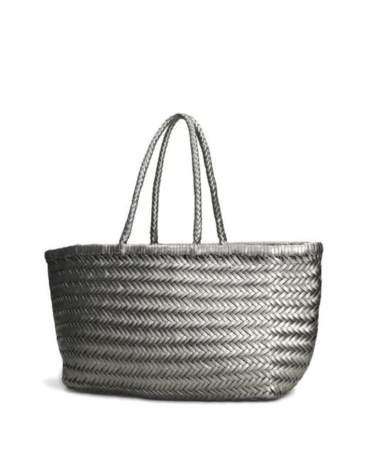 Dragon Diffusion Gray Woven Handle Tote Bag